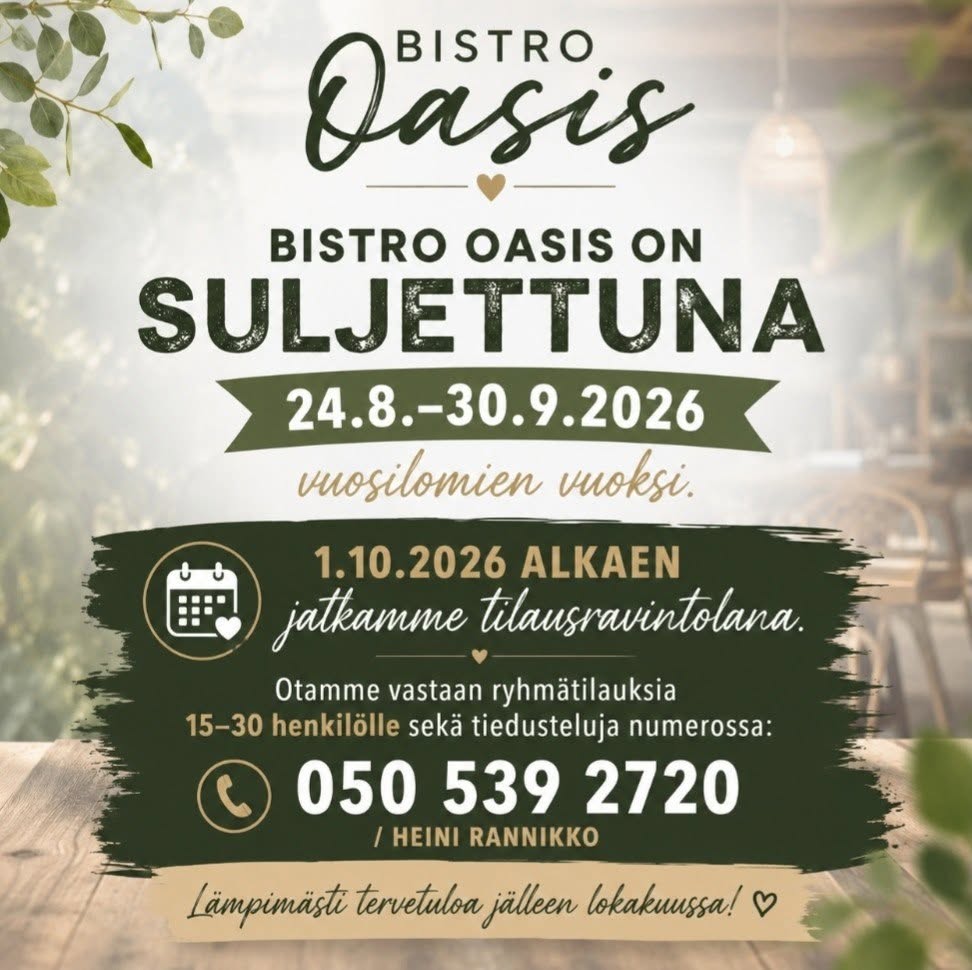 Bistro suljettuna 2026